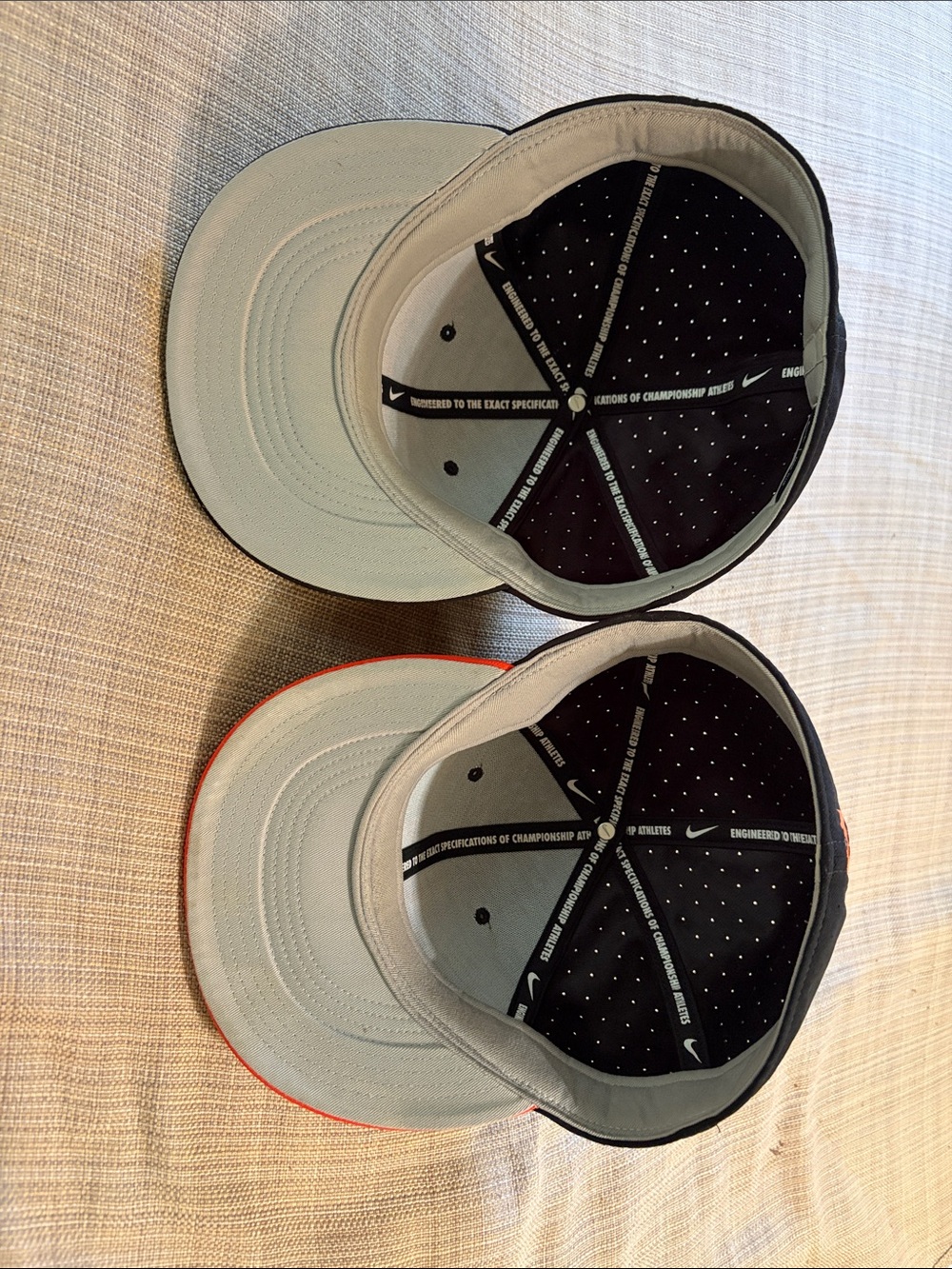 Nike Black and Orange Oklahoma State Caps - Pair. NWOT. 22 1/2 inches - Picture 3 of 6